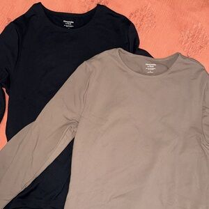 Abercrombie & Fitch Women’s Black & Toupe Long Sleeve Tops Size Small